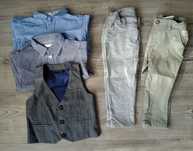 Zestaw wyjściowy, elegancki, spodnie, koszule, kamizelka next, h&m 86
