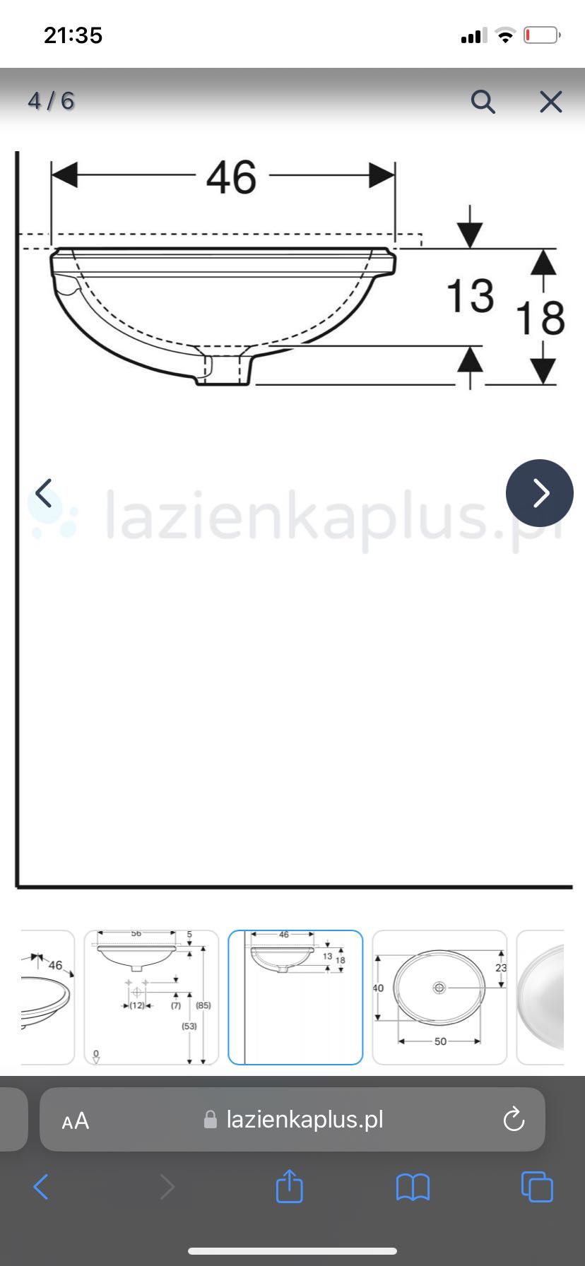 umywalka łazienkowa podblatowa/ podwieszana