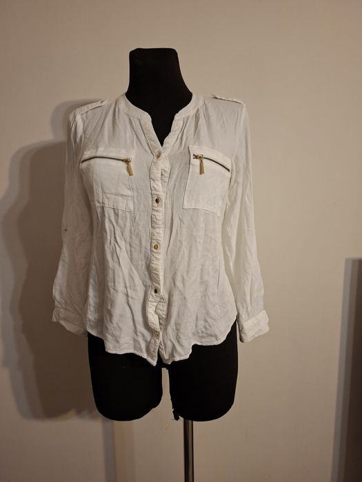 Biała Koszula Mohito 38 ze Złotymi Zamkami