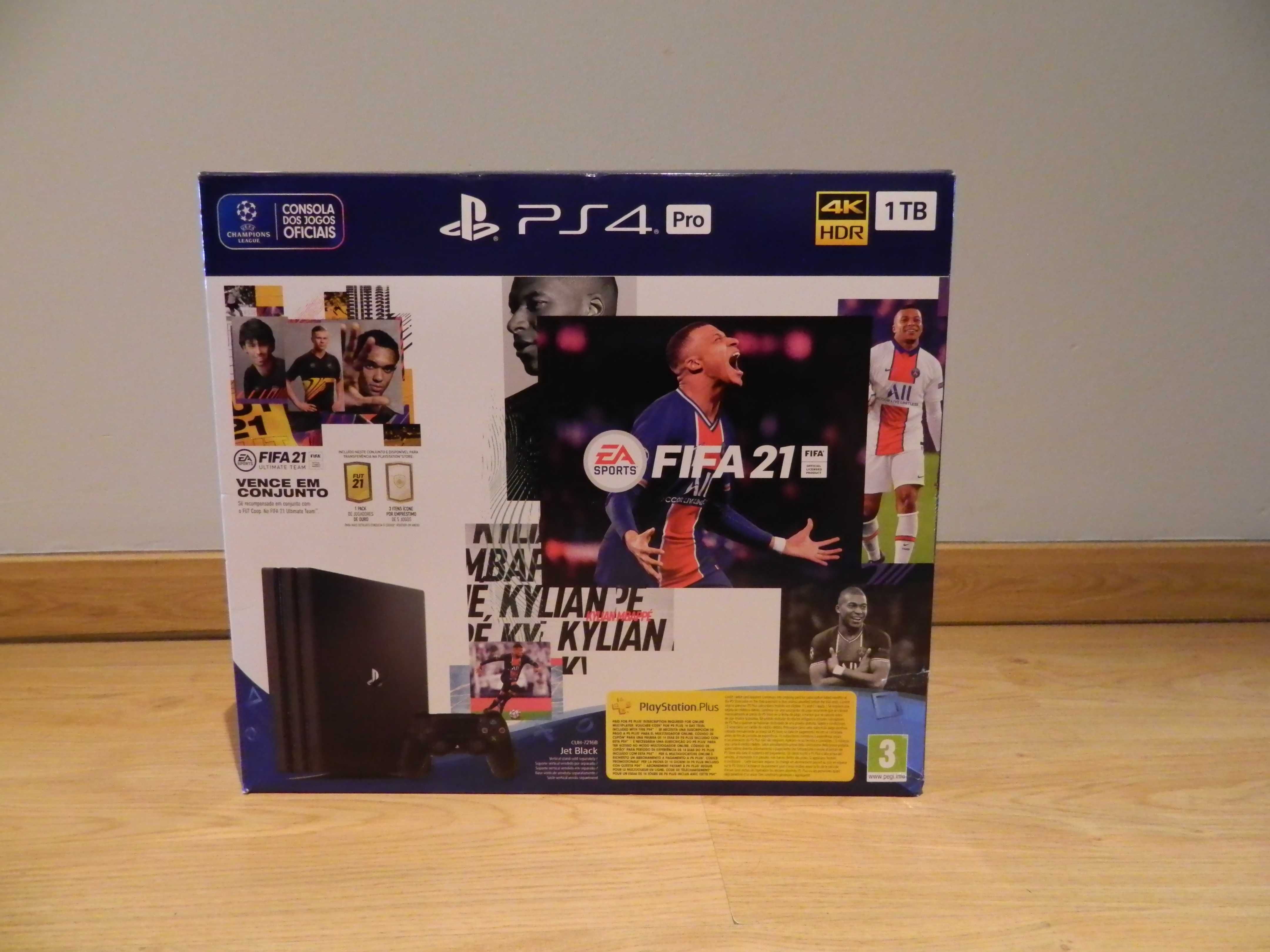 PS4 Pro 1TB  [Inclui 1 Comando e 3 Jogos] [Caixa original]