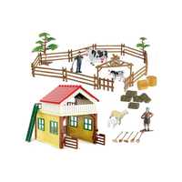 Zestaw dla dzieci farma stodoła, zagroda, fugurki + akcesoria