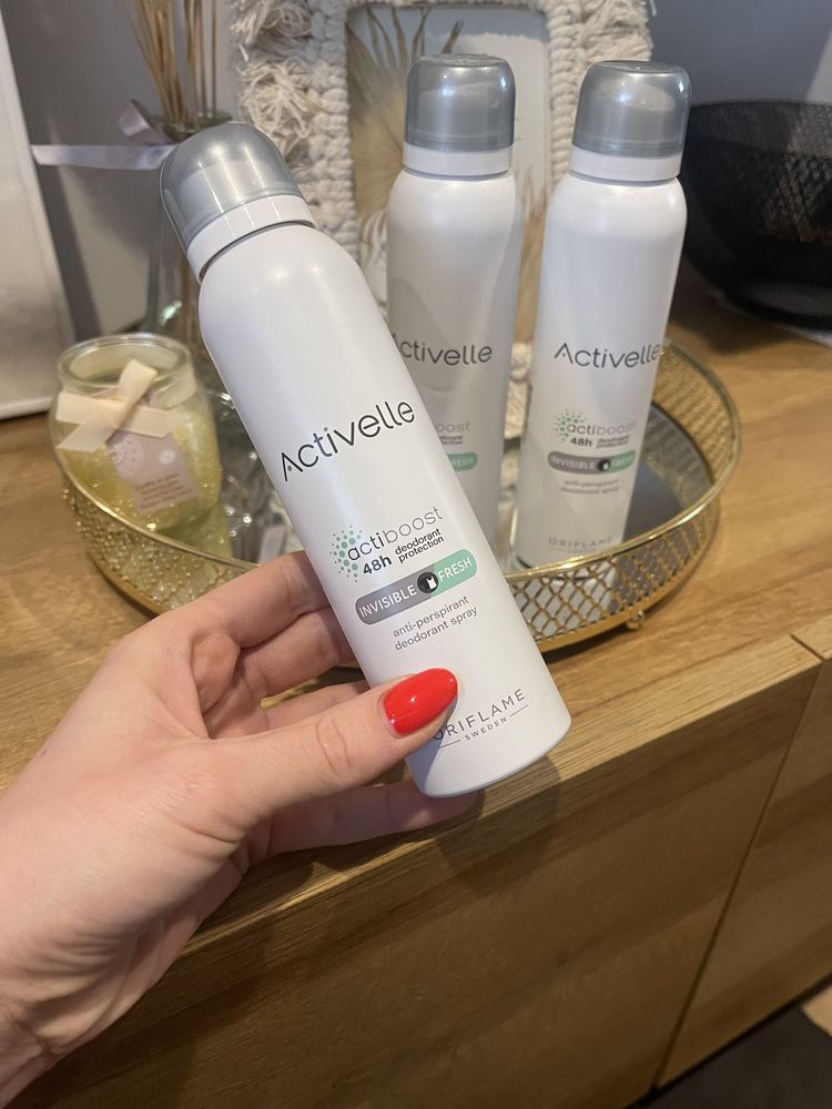 Nowe 3 dezodoranrty Oriflame Activelle Invisible Fresh