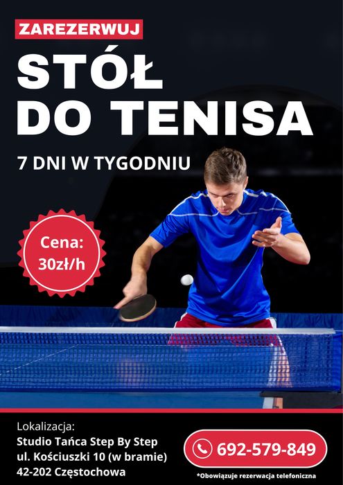 Zarezerwuj stół do tenisa, ping pong, tenis stołowy