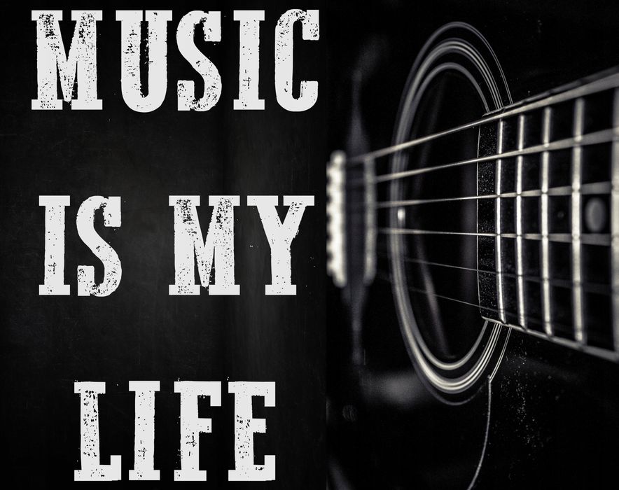 Plakat metalowy Prezent dla muzyka Music is my Life