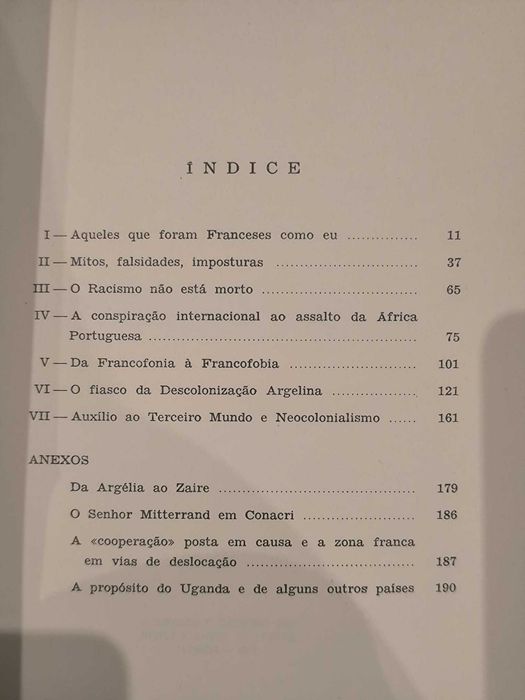 Livro "Carta Aberta Às Vitimas Da Descolonização" de Jacques Soustelle