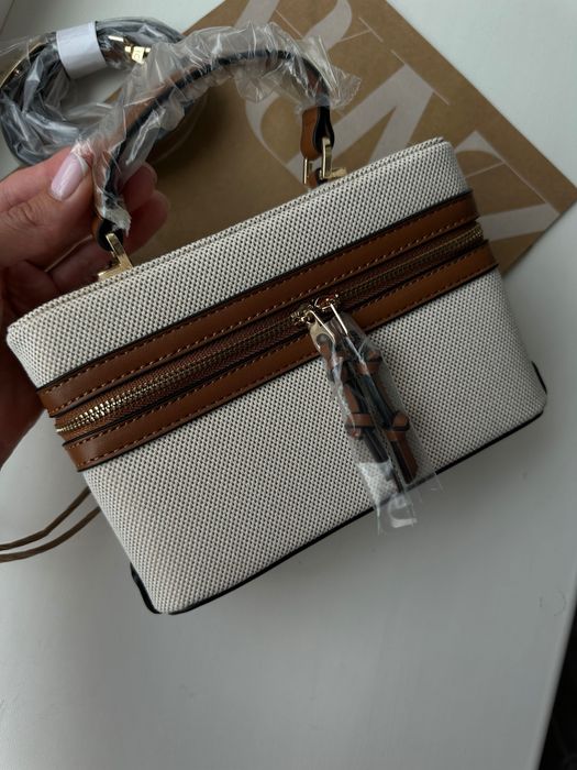 Трендова маленька світла текстильна сумочка Зара Zara
