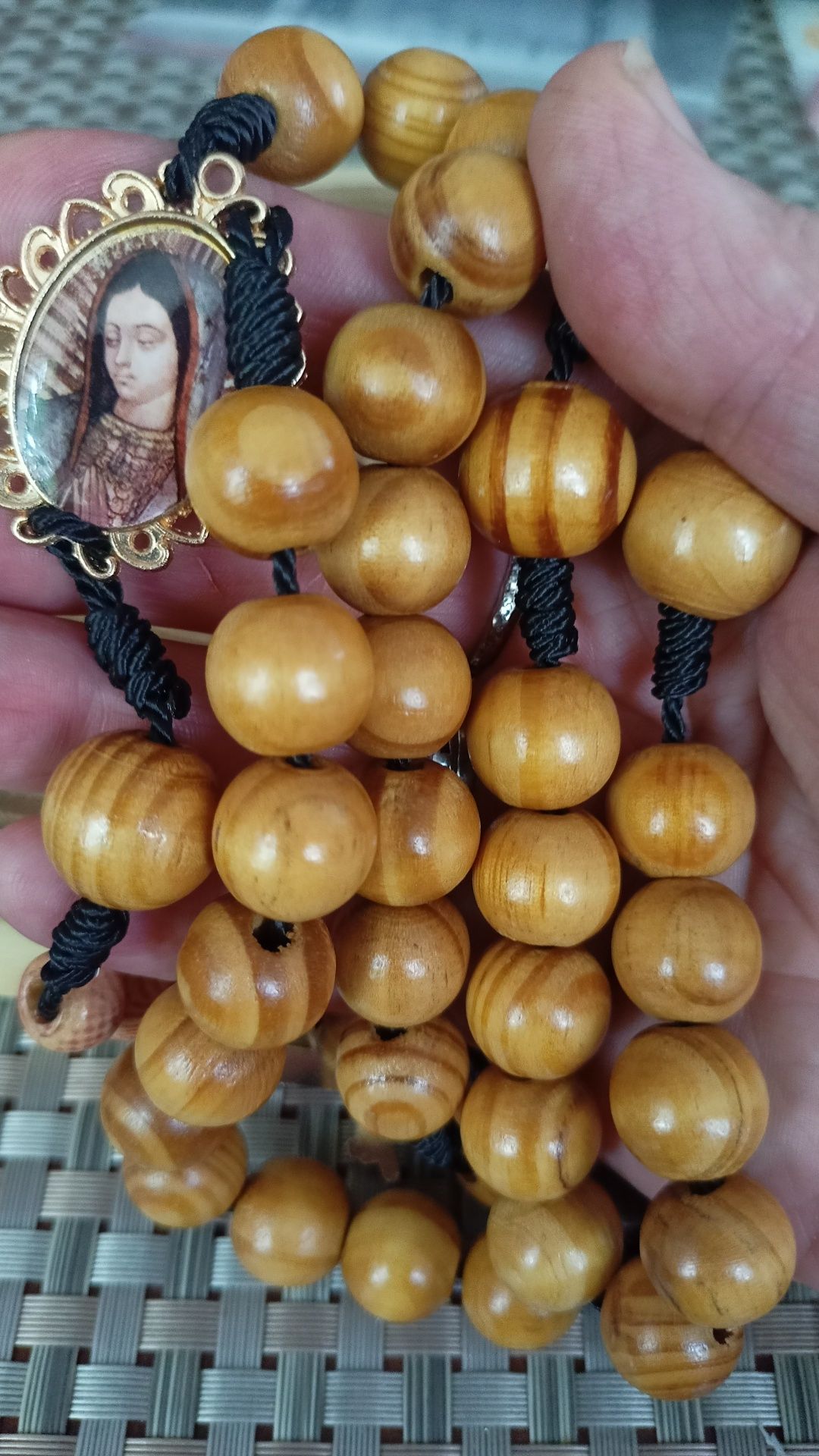 Bardzo duży różaniec drewniany- handmade