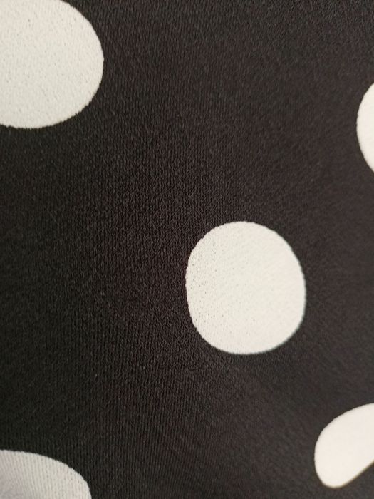 Długa sukienka czarna maxi # w białe grochy