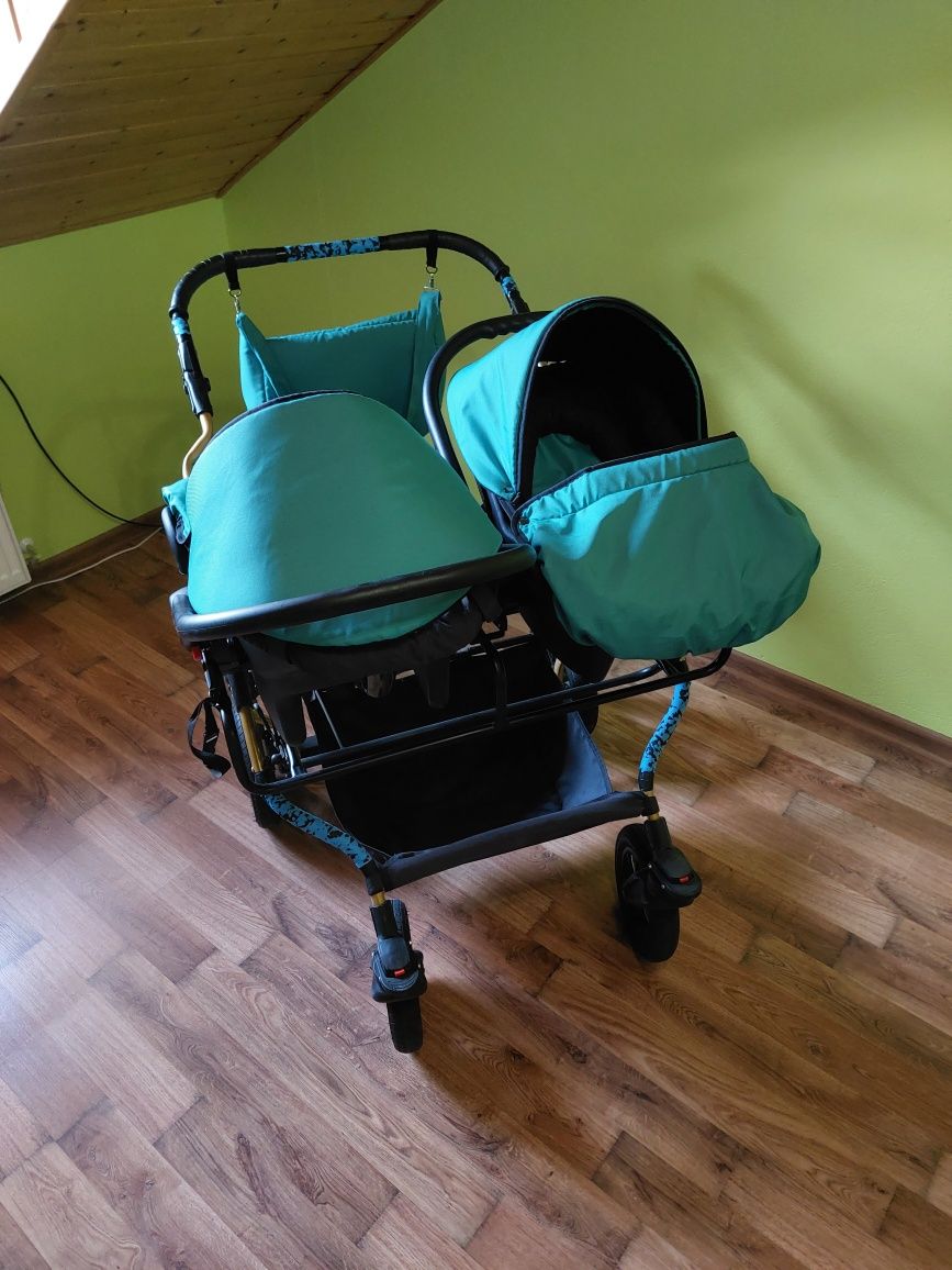 Sprzedam zamienię Wózek bliźniaczy wózek podwójny