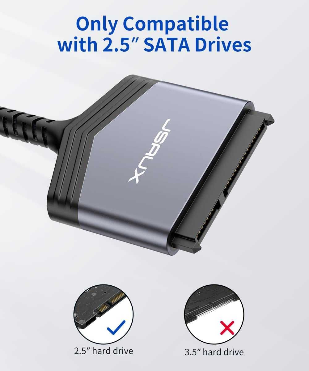 JSAUX Kabel SATA na USB C 3.1 do 2,5" SATA III adapter do dysków tward