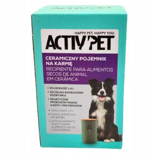 Activpet Ceramiczna pojemnik na karmę 1,4l 11,7x18,6cm Zielony