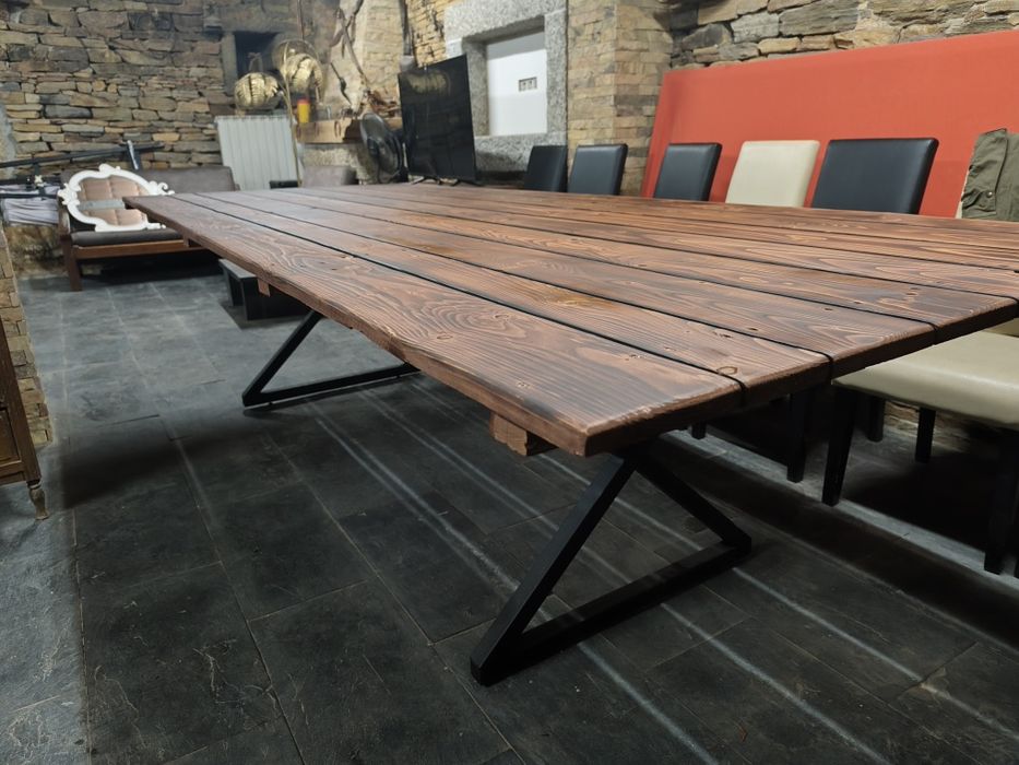 Mesa madeira e ferro