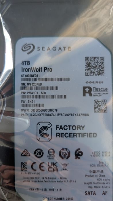 Seagate Iron wolf pro 4 Tb c/ garantia + Rescue Data Recovey