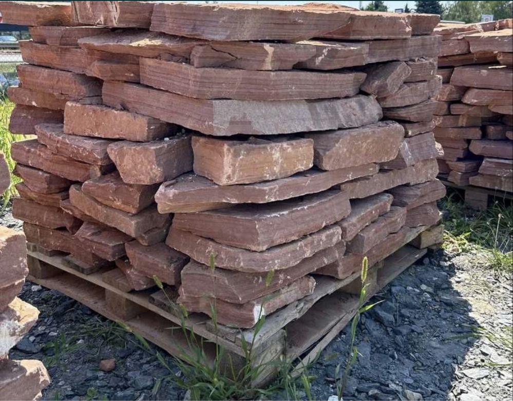 CZERWONY PIASKOWIEC Kamień do Ogrodu Skalniak Ścieżka Oczko Kaskada