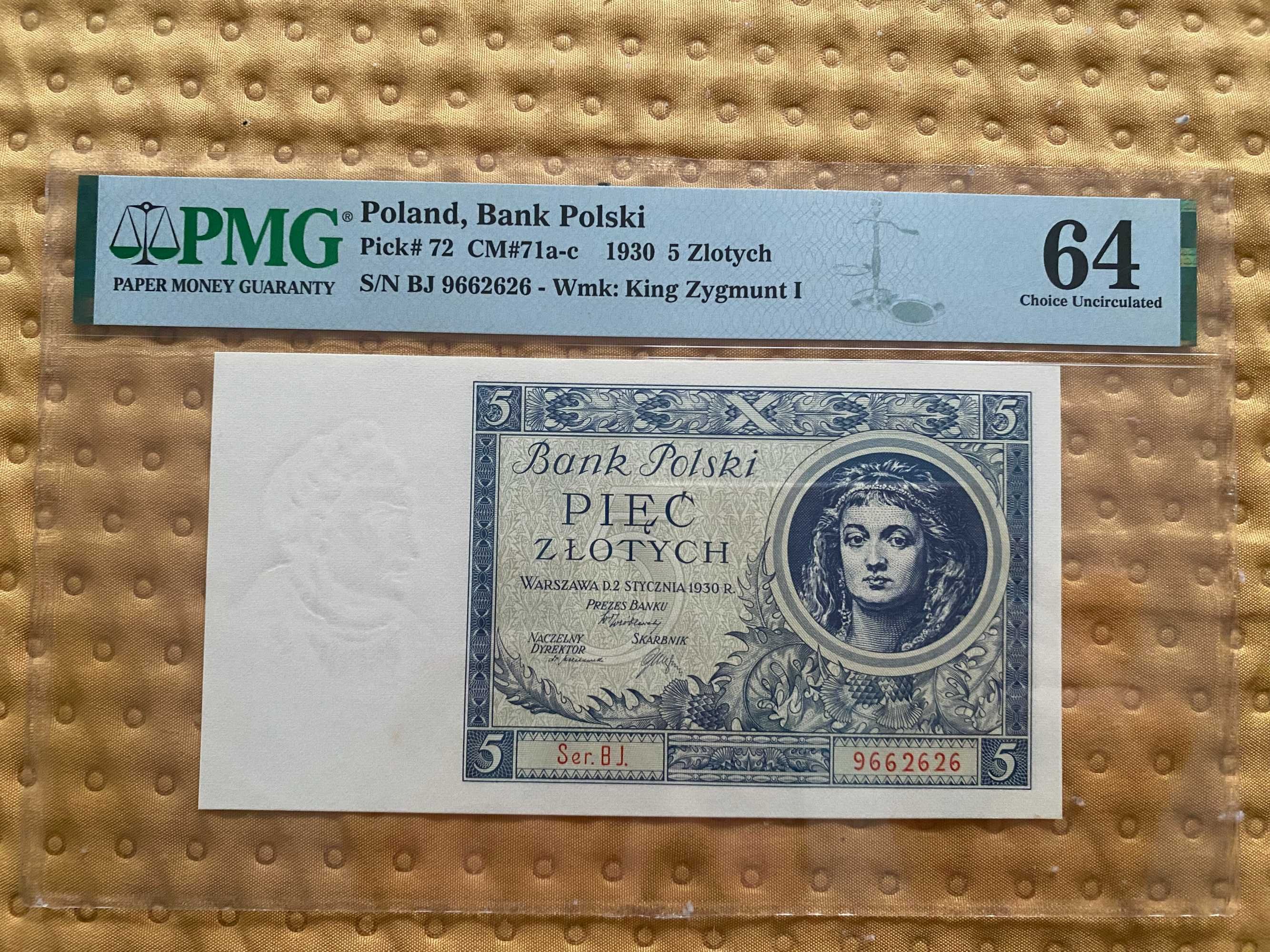 PMG 64 Bank Polski 5 zł 1930 rok