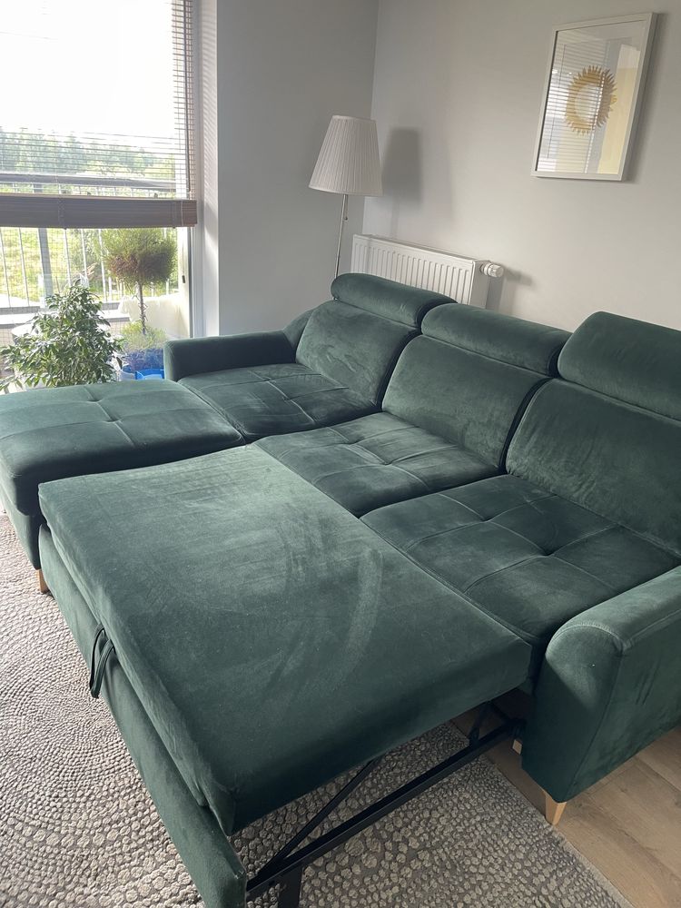 Sofa rozkladana zielona