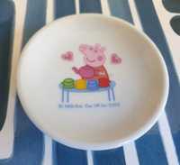 Świnka Peppa Talerz mały mini talerzyk spodek Peppa Pig porcelanowy