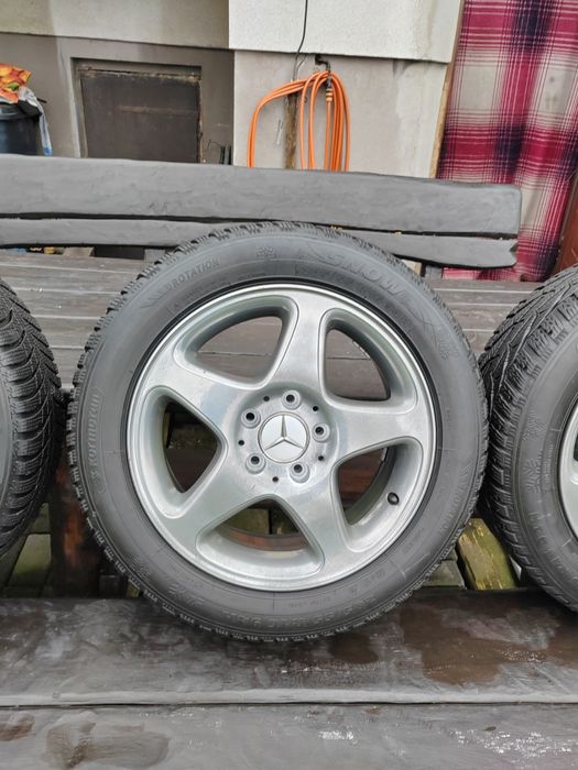 Alu Felgi 16 cali 5x112 Mercedes opony zima 6.5mm oryginalne 205/55/16