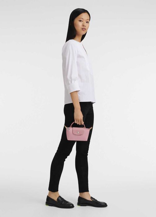 Сумка Longchamp Le Pliage Green Pouch With Handle Petal Pink