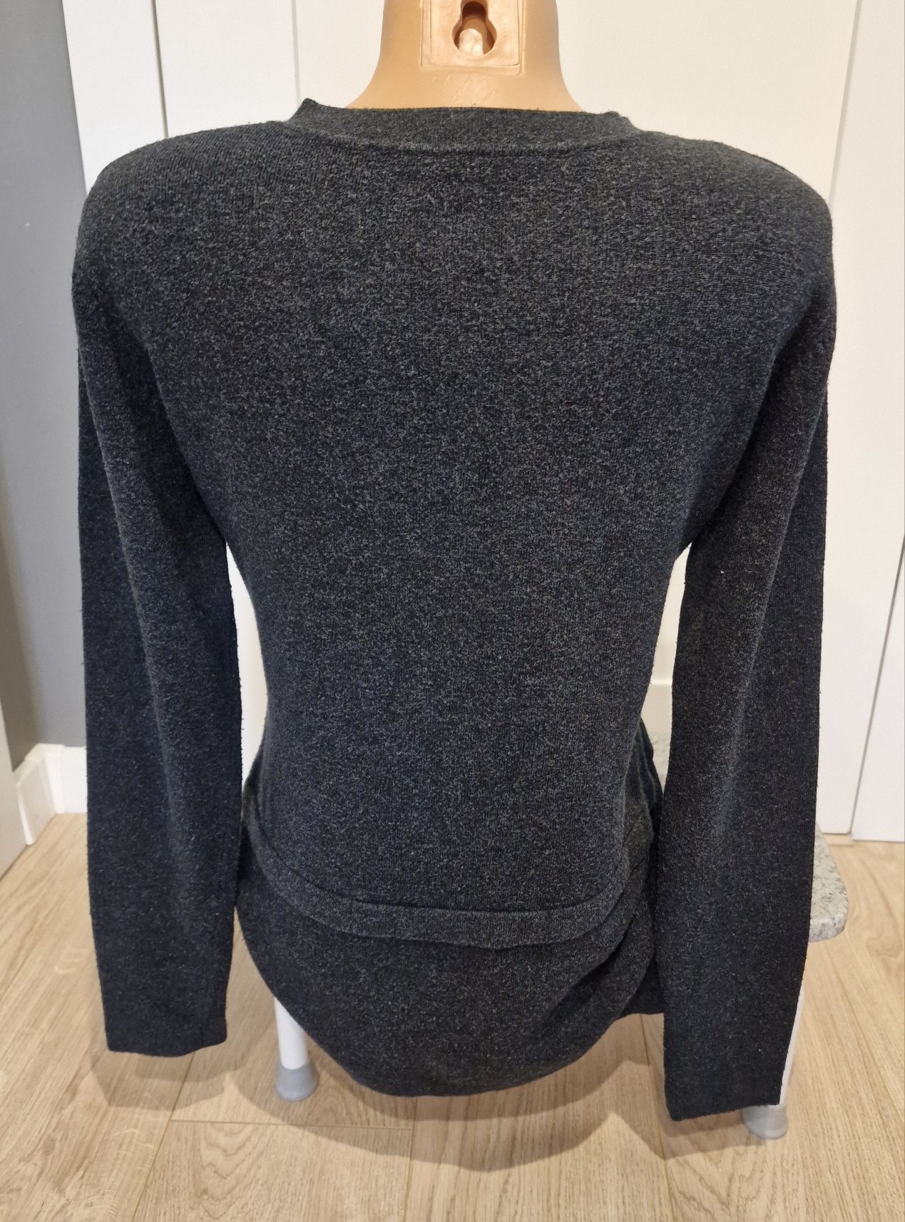 Sweter sweterek swetr damski grafit czarny cekinami L XL 44 46 tunika