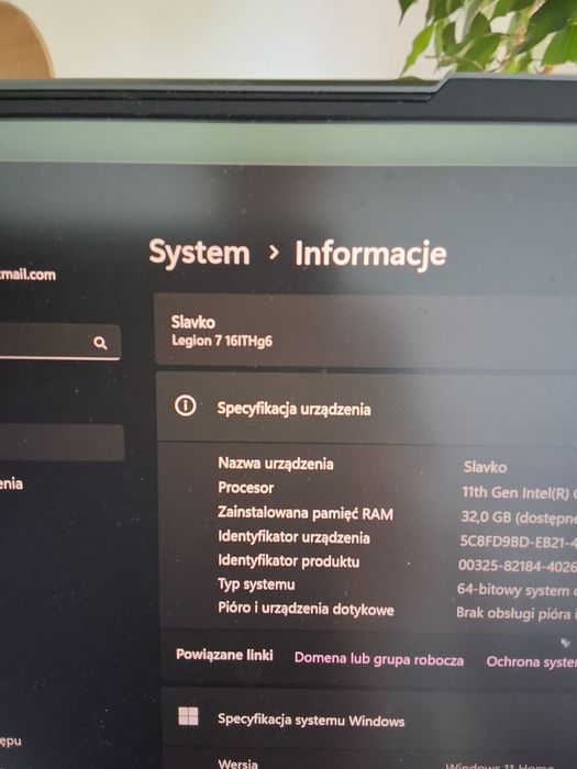 Legion Lenovo za50% ceny  i7 11800 H 1 Tb komputer gamingowy