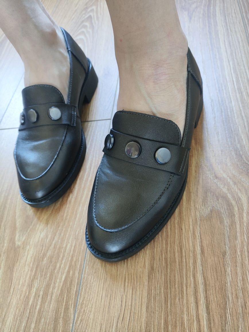 Mokasyny lordsy loafersy wizytowe komunia  półbuty buty damskie