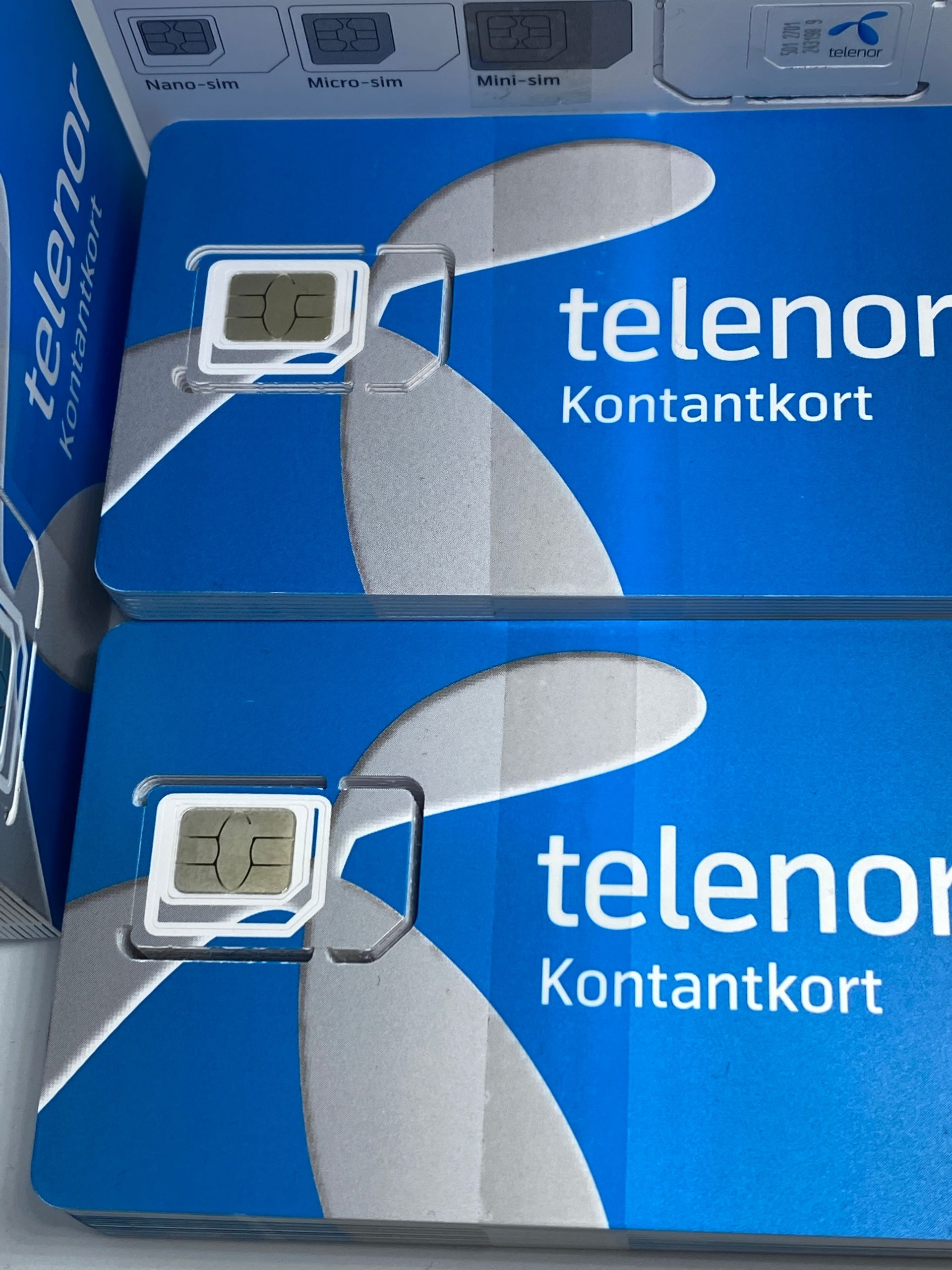 5X Telenor SE +46 Starter Karta SIM Card Prepaid Sweden Szwecja 3 in 1