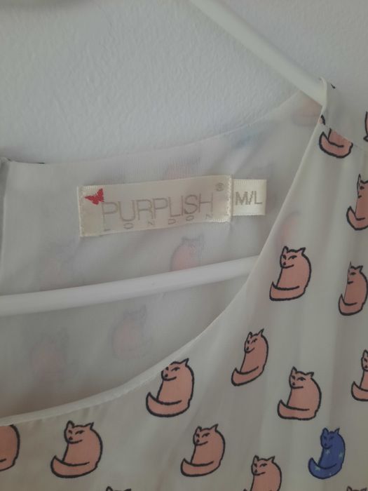 Zwiewna sukienka w koty roz 40 L