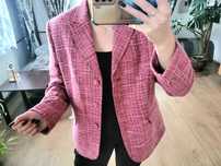 Tweedowa marynarka w stylu vintage