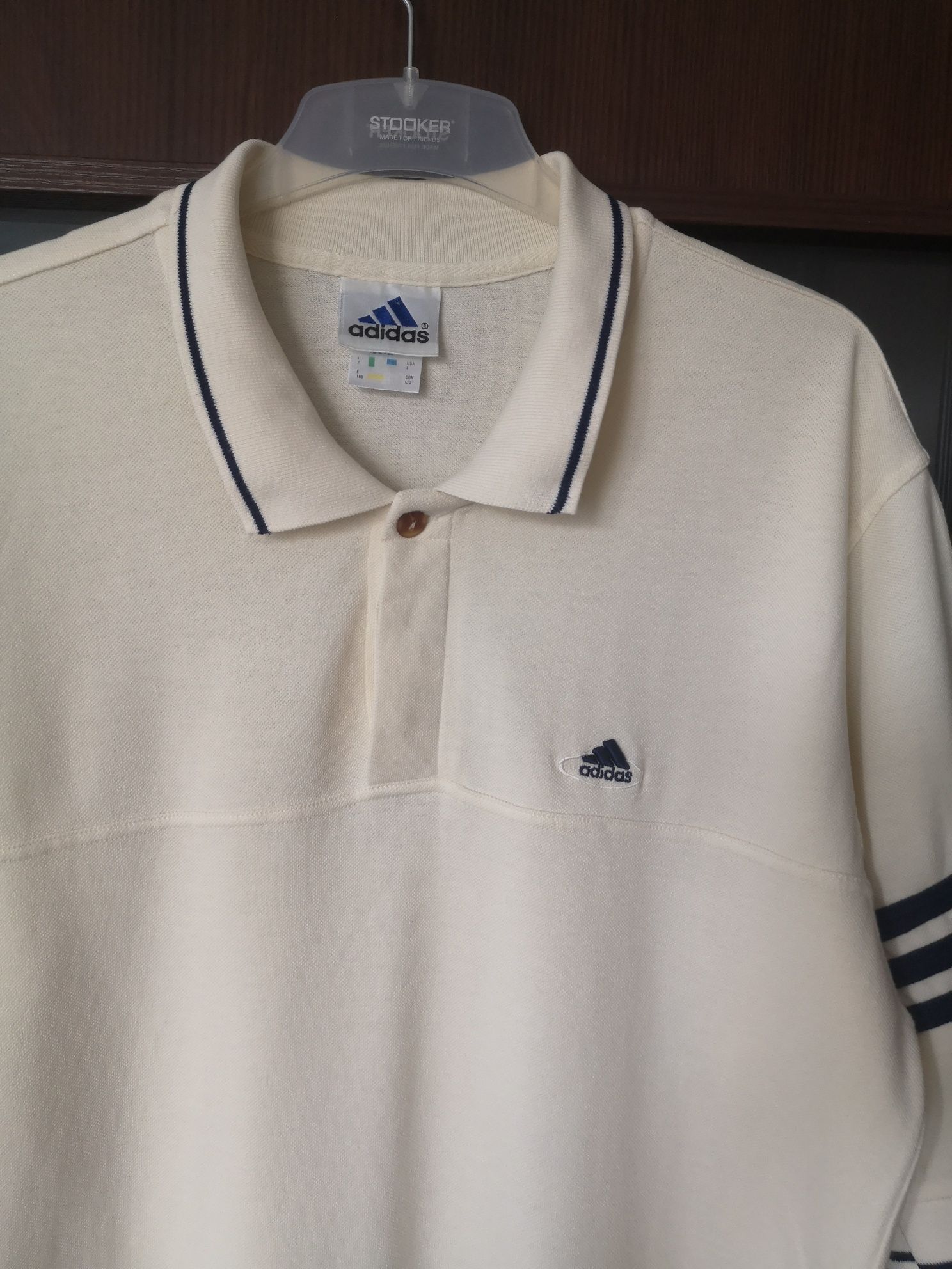 Koszulka Adidas "Polo" Vintage kremowa.