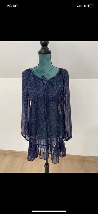 Tunika bluzka zwiewny materal M