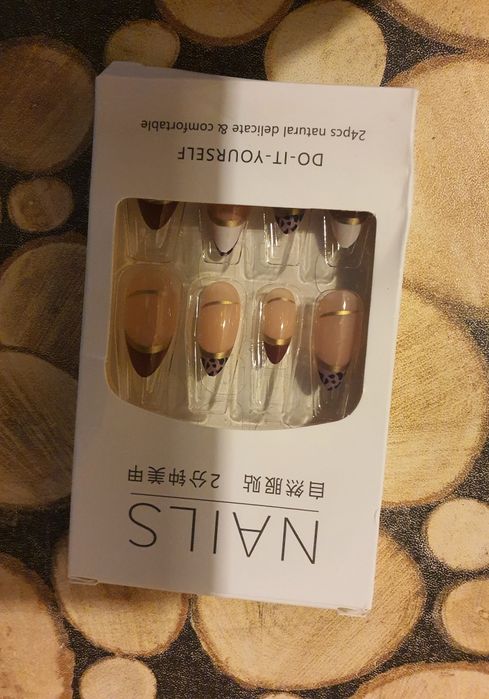 Sztuczne Paznokcie Tipsy Zdobione Samoprzylepne