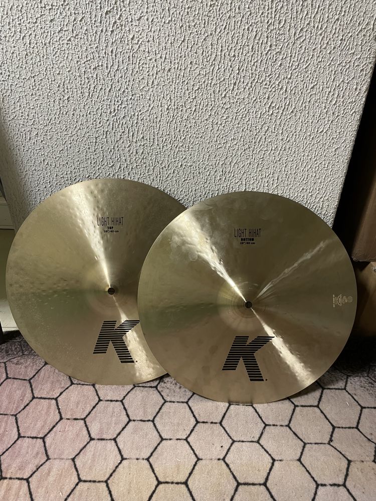 Ride zildjian K light 22” e 24”, hi hat k light 16”