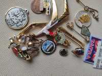 Zestaw biżuterii vintage dla faceta i nie tylko monety bibeloty