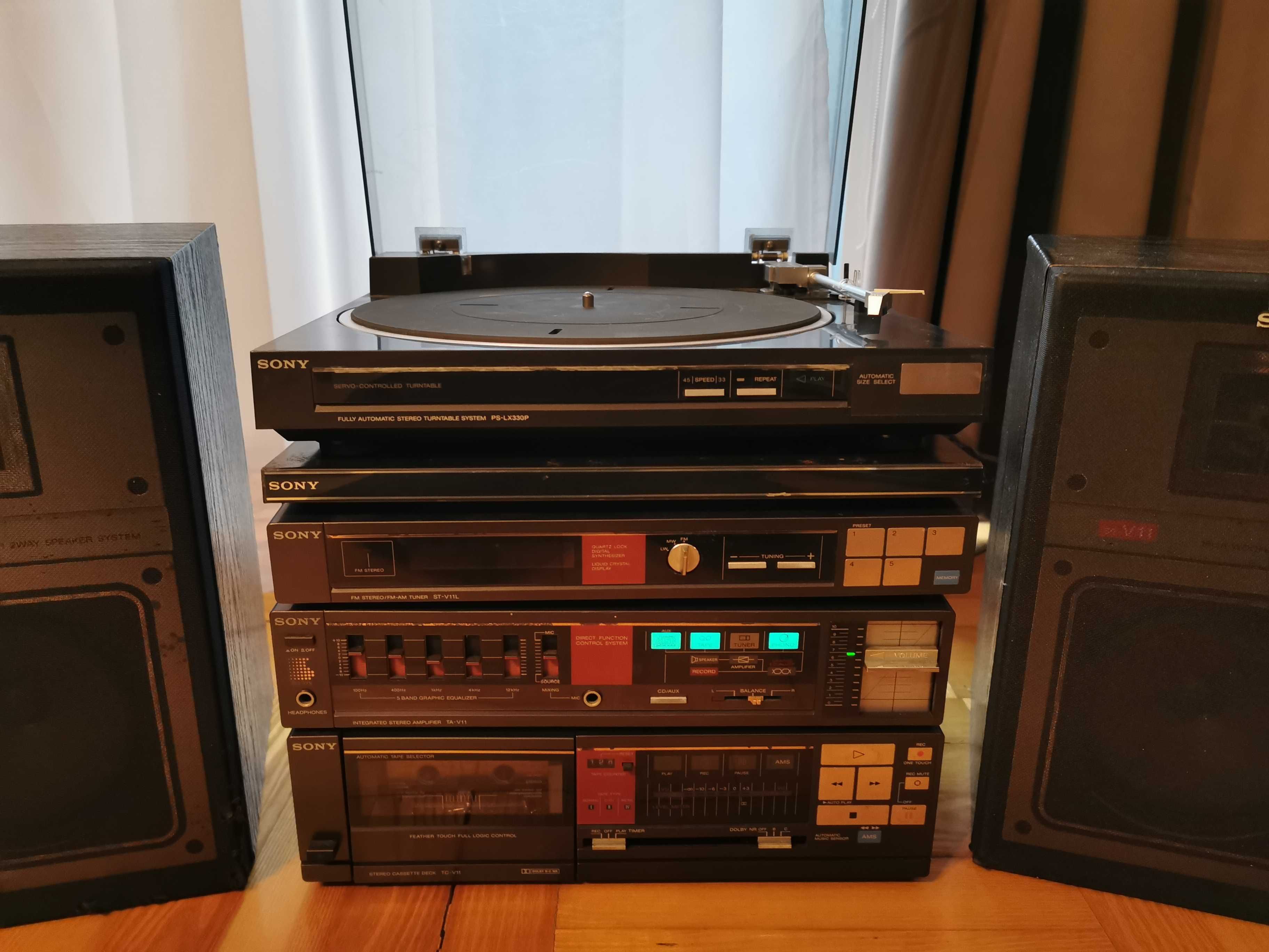 WieŻa Sony TC-V11, TA-V11, ST-V11, PS-LX330P kolumny SS V11  UNIKAT