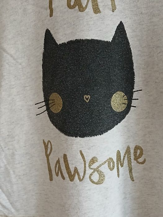 Bluzeczka  z długim rękawem  z przodu z kotem na 7 lat