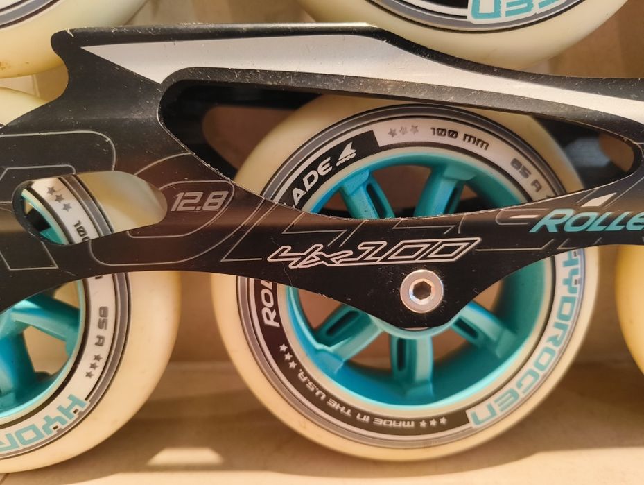 Szyny Rollerblade 4 x 100 mm 12.8 cala koła hydrogen łożyska ilq9