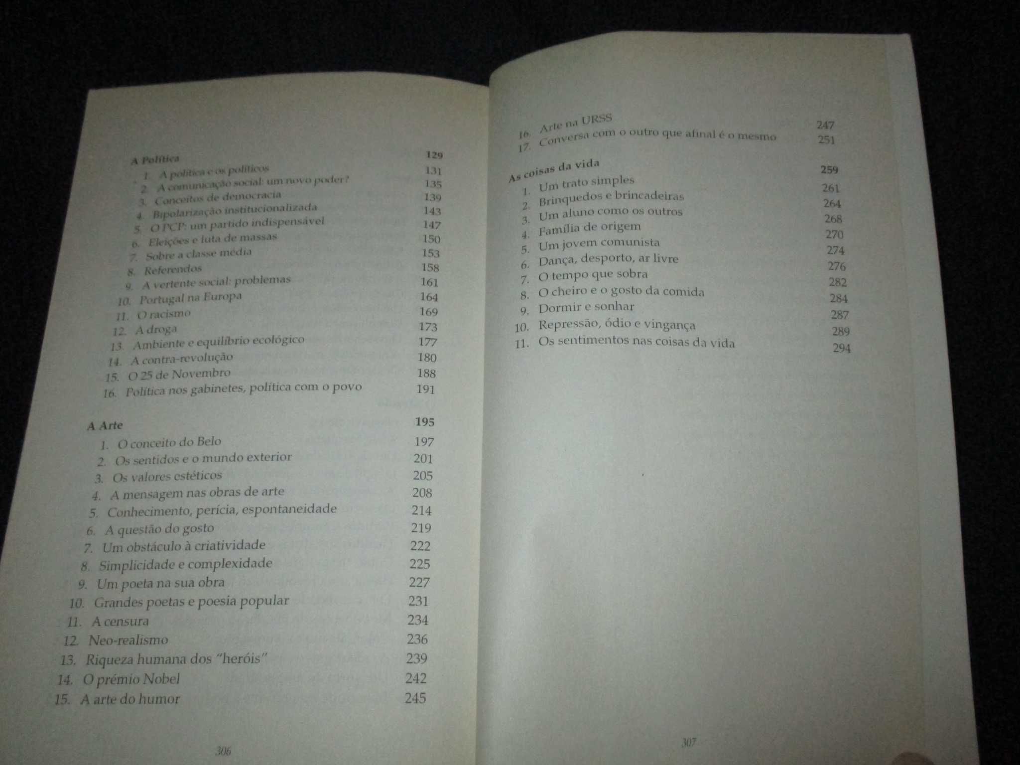 Livro Cinco conversas com Álvaro Cunhal 1ª edição