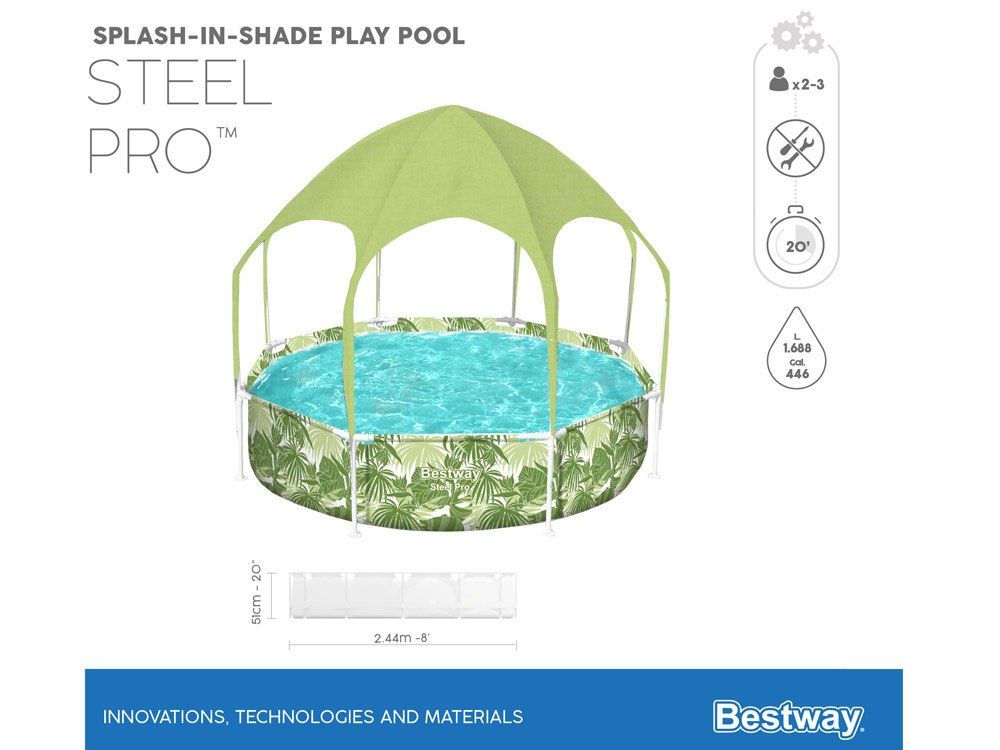 Bestway basen stelażowy 244x51 cm z daszkiem 56432
