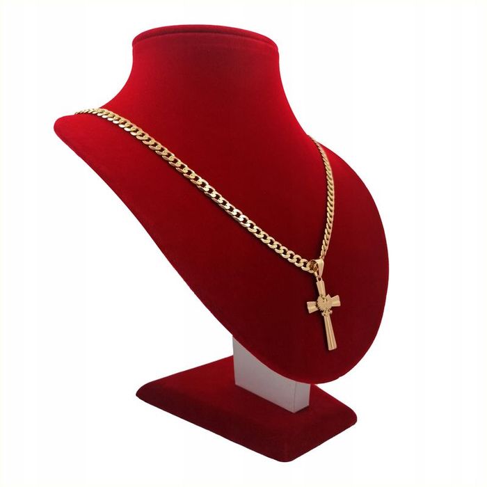 Złoty Łańcuszek Męski Z Krzyżykiem 585, 925 Wisiorek Krzyż Orzeł Godło