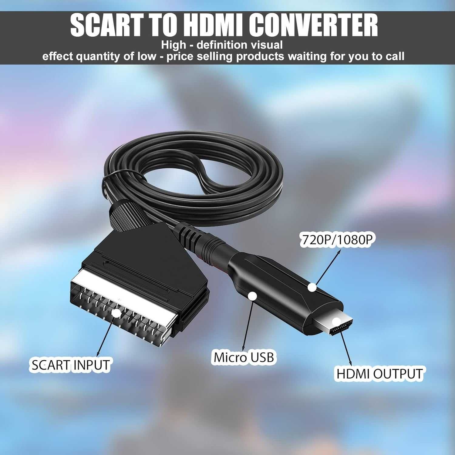 Kabel do HDMI: All in One SCART na konwerter HDMI,spp592