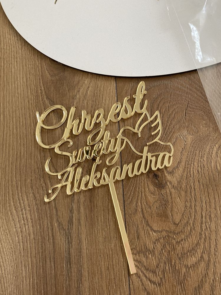 Tablica srednica 50cm • napis Chrzest Święty Aleksandra