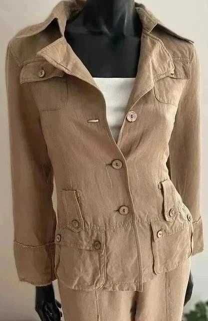 Tuzzi komplet spodnie i marynarka M linen viscose elegancki  jak nowy
