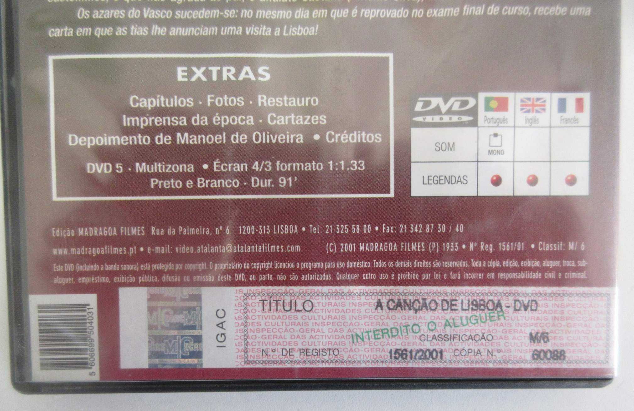 A CANÇÃO DE LISBOA (Vasco Santana / Beatriz Costa) (DVD)