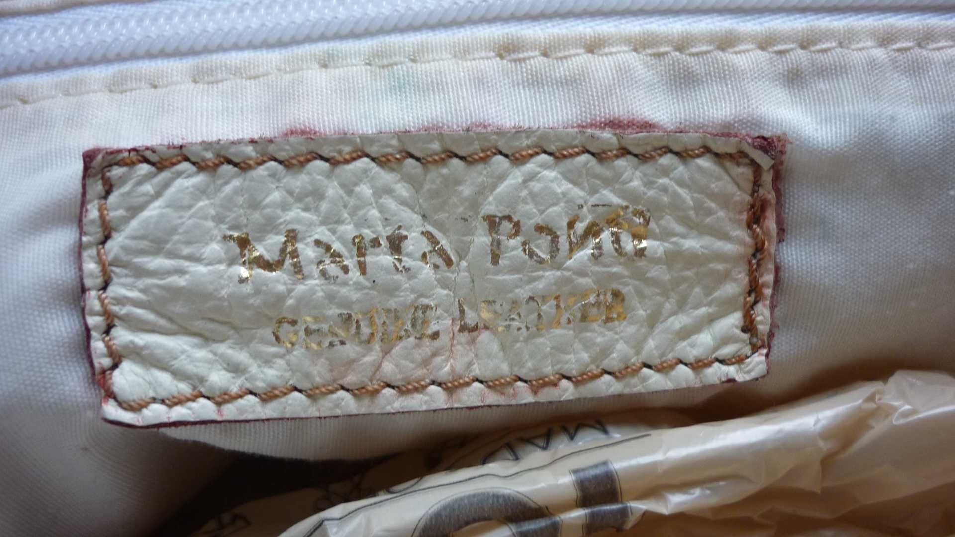 Skórzana kremowa większa torba na ramię