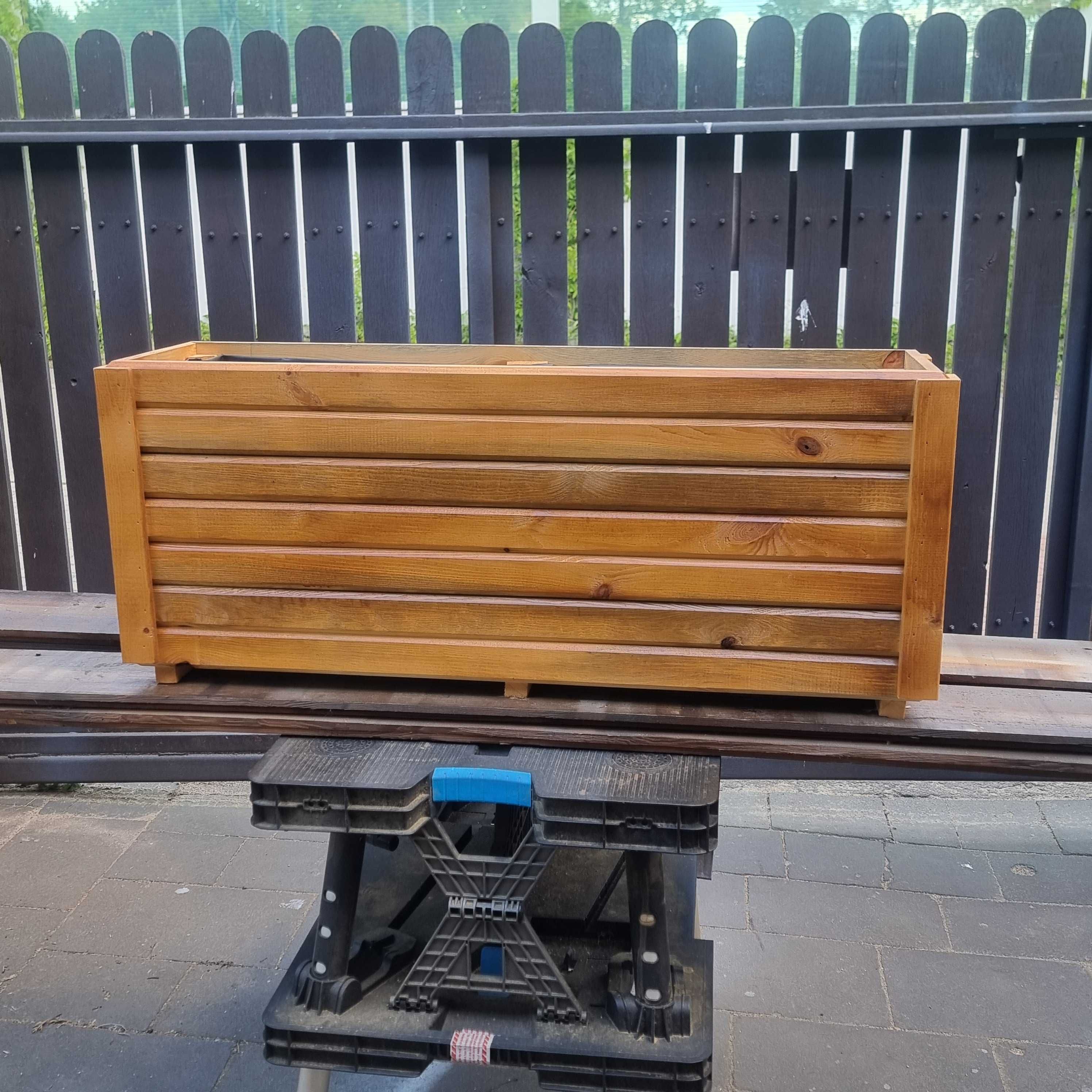 Skrzynka drewniana donica do ogrodu na kwiaty na balkon taras