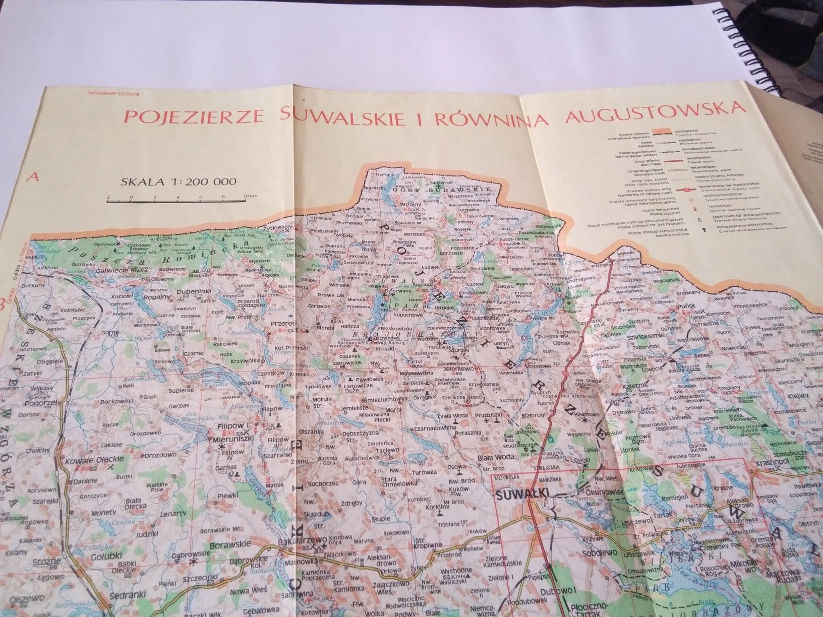 Mapa pojezierze suwalskie i równina augustowska