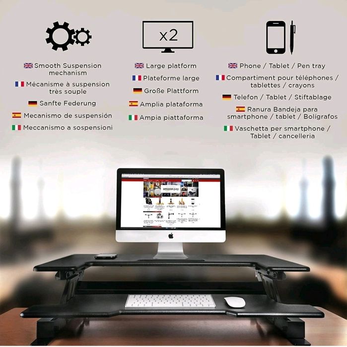 Duronic DM05D1 nakładka na biurko do pracy siedzącej - stojącej