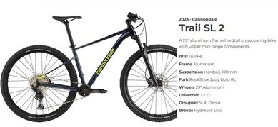 Nowy rower MTB cannondale Trail SL 2 2023 S,L 29 Super cena!