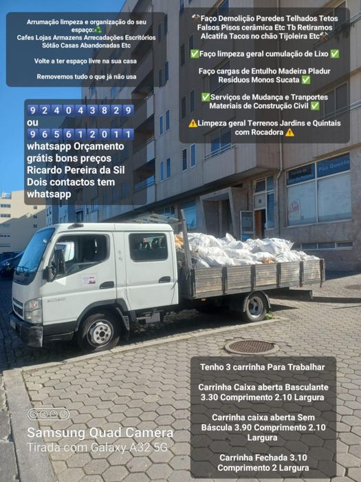Faço limpeza geral Cumulação De lixo Tb Faço Recolha Entulho Madeira